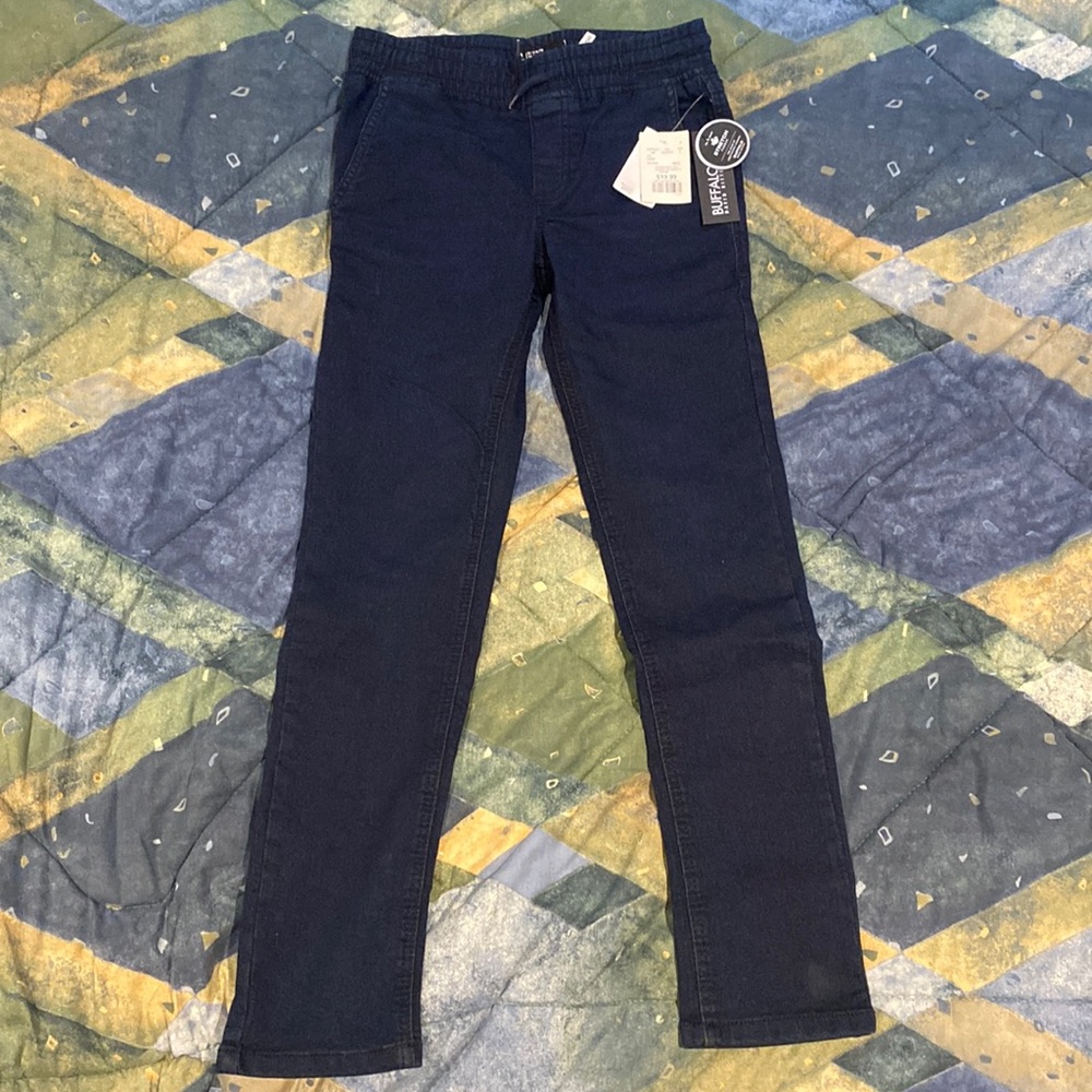 BUFFALO Blue Slim Straight Fit Jeans Adjustable Kids 10 Never New Worn With Tags